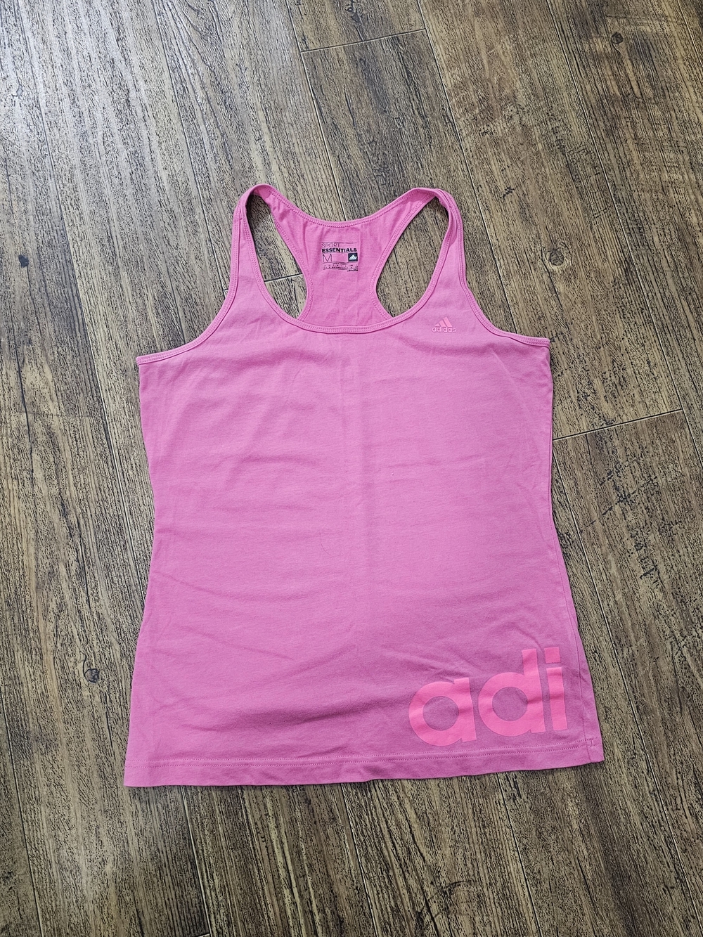 adidas Bright Pink Racerback Tank Top Activewear Sz M